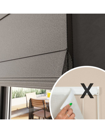 Materiał do mechanizmu rolety rzymskiej 100% zaciemniający kolor ciepły szary - szyta na wymiar