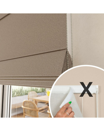 Materiał do mechanizmu rolety rzymskiej 100% zaciemniający kolor chłodny kremowy - szyta na wymiar