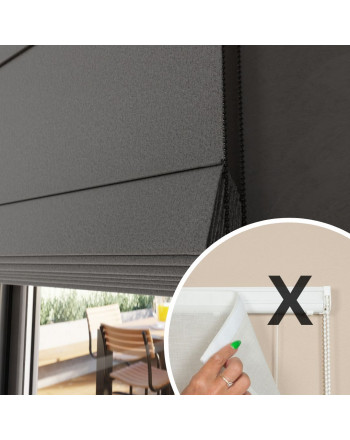 Materiał do mechanizmu rolety rzymskiej 100% zaciemniający kolor ciemny szary - szyta na wymiar