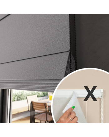 Materiał do mechanizmu rolety rzymskiej 100% zaciemniający kolor szary - szyta na wymiar