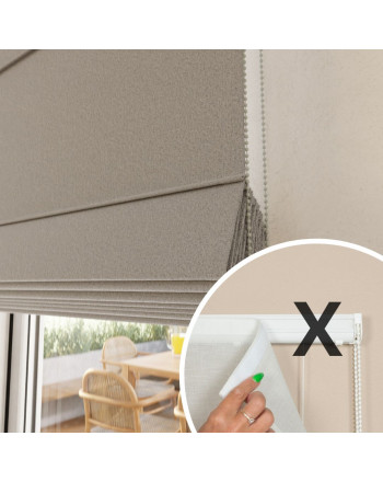 Materiał do mechanizmu rolety rzymskiej 100% zaciemniający jasny beżowy - szyta na wymiar