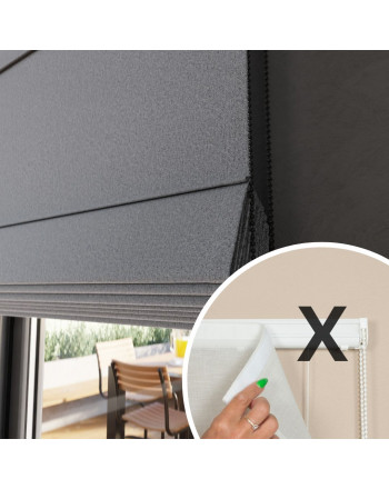 Materiał do mechanizmu rolety rzymskiej 100% zaciemniający szary - szyta na wymiar