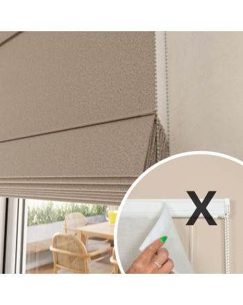 Materiał do mechanizmu rolety rzymskiej 100% zaciemniający kolor jasny beżowy - szyta na wymiar