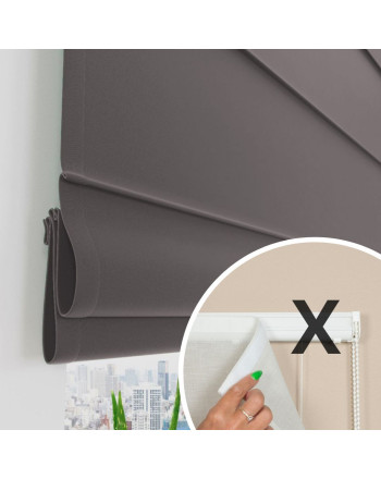 Materiał do mechanizmu rolety rzymskiej wysokość 240 cm kolor stalowy szary - szyta na wymiar