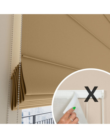 Materiał do mechanizmu rolety rzymskiej kolor ciemny ciepły beżowy - szyta na wymiar