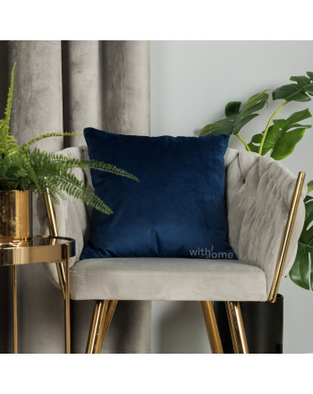 Poszewka welwetowa Velvi, kolor granatowy