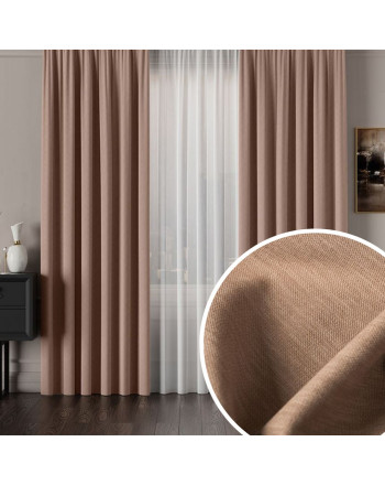 PREMIUM ALLURE Ekskluzywna zasłona na taśmie wave Lisa, kolor camelowy - szyta na wymiar