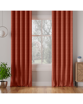 Nowoczesna zasłona Milas do szyny sufitowej kolor rdzawy