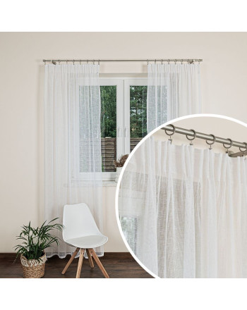 Firana gotowa na taśmie z etaminy, kolor biały, oferowana w kilku rozmiarach