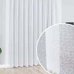 Gładka długa firana woal sable z obciążnikiem, kolor biały, wysokość 250 cm - sprzedawana na metry