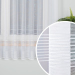 Firanka żakardowa z ołowianką, kolor biały ze srebrnymi pasami, wysokość 180 cm, Tatiana - sprzedawana na metry