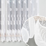 Firanka żakardowa ze wzorem po całości, wysokość 160cm, kolor 001 biały