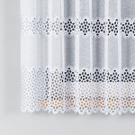 Krótka nowoczesna firana do kuchni, markizeta z gipiurą, kolor biały, wysokość 160 cm - sprzedawana na metry