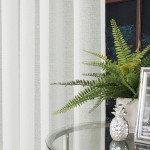 Gładka firana woal francuski sable z obciążnikiem, kolor kremowy, wysokość 330 cm - sprzedawana na metry