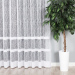 Nowoczesna firana żakardowa do salonu z pasami, kolor biały, wysokość 250 cm - sprzedawana na metry