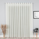 Firanka ze wzorem deszczyku z obciążnikiem, kolor kremowy, wysokość 330 cm - sprzedawana na metry