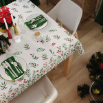 Wodoodporny materiał na obrusy lub zasłony w kolorze biały z kolorowym nadrukiem, szerokość 160 cm - sprzedawany na metry