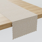 Bieżnik z tkaniny wodoodpornej z nadrukiem w tonacji brązowej, rozmiar 38x160 cm, Wiedeńska plecionka