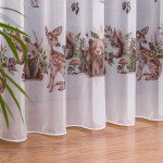 Firanka do pokoju dziecięcego, woal z nadrukiem leśne zwierzątka wykończona ołowianką, wysokość 295 cm - sprzedawana na metry
