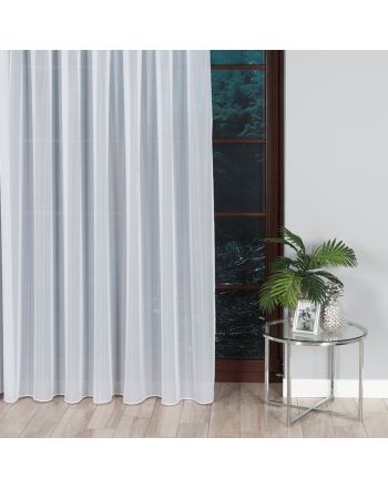 Gładka długa firana, woal, kolor off-white, wysokość 330 cm - sprzedawana na metry