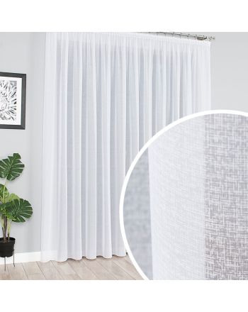 Firanka woal francuski sable, kolor off-white, wysokość 330 cm - sprzedawana na metry