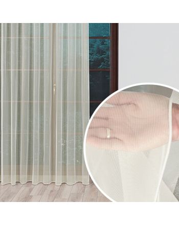 Kremowa firana z błyszczącej markizety z obciążnikiem, wysokość 330 cm, 000430 - sprzedawana na metry