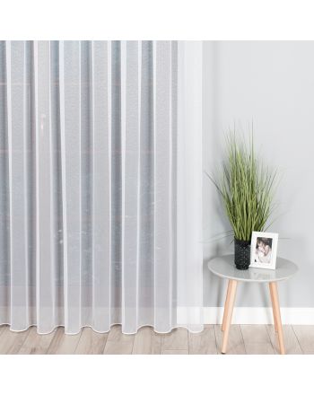 Biała firanka na markizecie gładka, wysokość 330 cm, 000433 - sprzedawana na metry