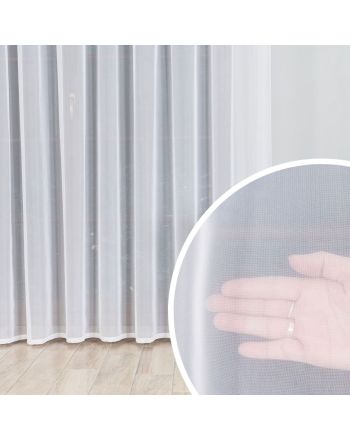 Długa klasyczna biała firana woal do salonu, oferowana w 2 wysokościach - sprzedawana na metry