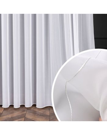 PREMIUM ALLURE Firanka na metry Albertyna, wysokość 300 cm, kolor biały ze srebrnym haftem