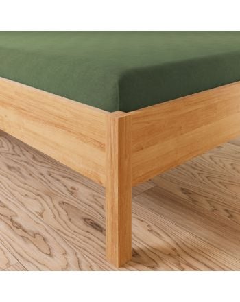 Prześcieradło jersey z gumką, kolor oliwkowy zielony, Dreamy Premium