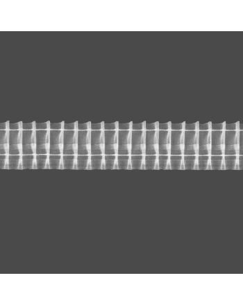 Taśma "ołówek" 5 cm, marszczenie 1:2, transparentna z białym sznurkiem
