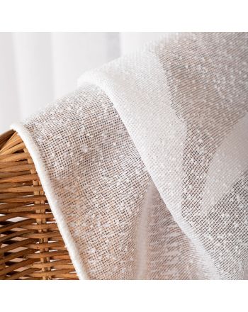 Długa firanka do salonu, zagęszczona siateczka w kropki, kolor biały, wysokość 300 cm, Kropkowa elegancja - sprzedawana na metry