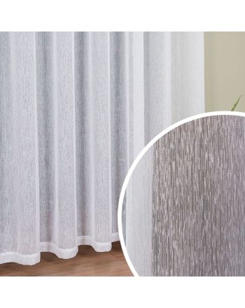 Długa firana do salonu, etamina o strukturze płótna w kolorze białym, wysokość 300 cm - sprzedawana na metry