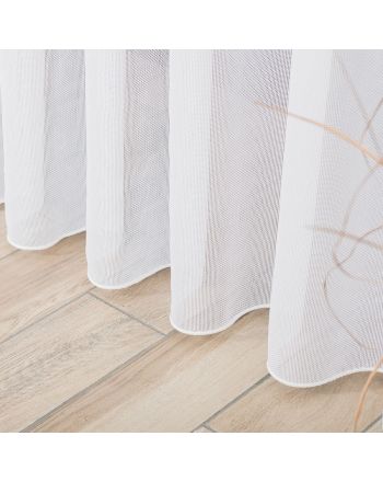 Firana fantazyjna z ołowianką, kocioodporna, kolor biały wysokość 320 cm - sprzedawana na metry