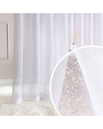 Firana gotowa do salonu sypialni na srebrnych przelotkach 300x250 cm Kropkowa Elegancja
