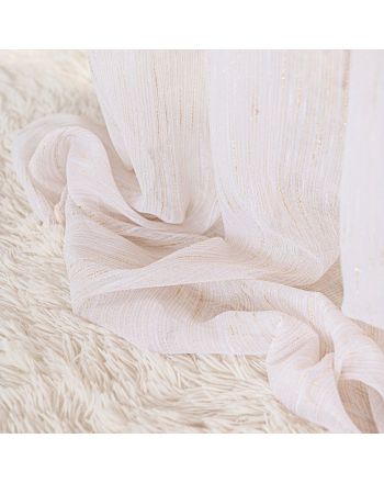 Firana o strukturze deszczyku, na taśmie wave, kolor kremowy ze złotą nitką, wysokość do 290 cm, Neve - szyta na wymiar