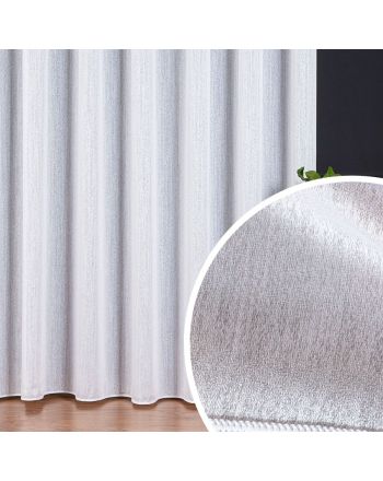 Firana premium allure fiona biała błyszcząca struktura 350 cm z ołowianką ze zbliżeniem struktury wzoru