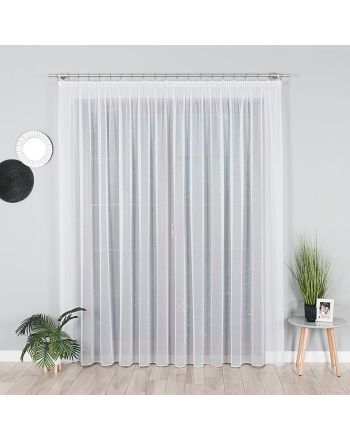Biała firanka na markizecie gładka, wysokość 330 cm, 000433 - sprzedawana na metry
