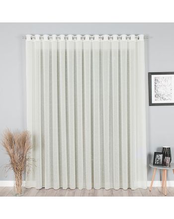 Firanka ze wzorem deszczyku z obciążnikiem, kolor kremowy, wysokość 330 cm - sprzedawana na metry