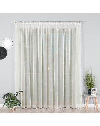 Kremowa firanka na markizecie gładka, wysokość 330 cm, 000433 - sprzedawana na metry