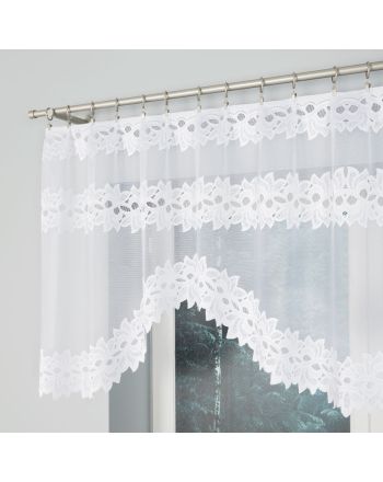 Krótka firanka do kuchni żakardowa gotowa 230x80 cm Bastia