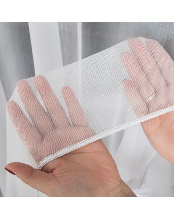 Długa firanka gładka z ołowianką, wysokość 330 cm, kolor biały