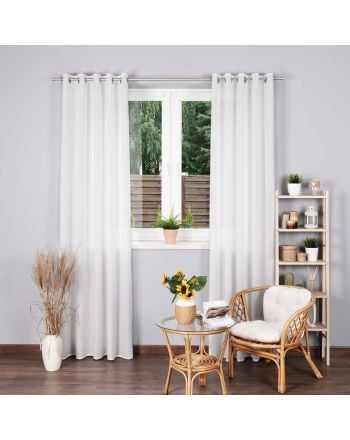 Biała zasłona gotowa na przelotkach, rozmiar 145x250 cm Basic