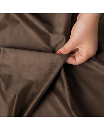 Ekskluzywna tkanina zasłonowa Velvet, wysokość 300 cm, kolor ciemny brązowy  - sprzedawana na metry