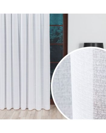 Gładka firana francuski woal sable na fleksach, kolor off-white, wysokość do 310 cm - szyta na wymiar
