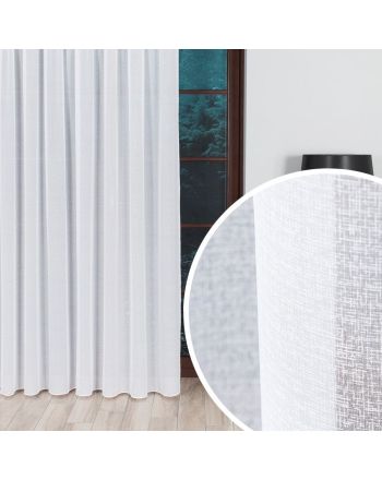 Gładka firana francuski woal sable na tunelu, kolor off-white,  wysokość do 310 cm - szyta na wymiar