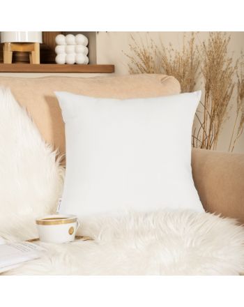 Poszewka na poduszkę z tkaniny welurowej Milas, do salonu, sypialni, kolor biały