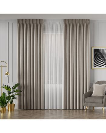 PREMIUM ALLURE Ekskluzywna zasłona na fleksach Velvet, chłodny beżowy - szyta na wymiar
