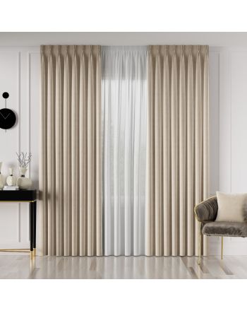 PREMIUM ALLURE Ekskluzywna zasłona na taśmie wave Velvet, kolor kremowy