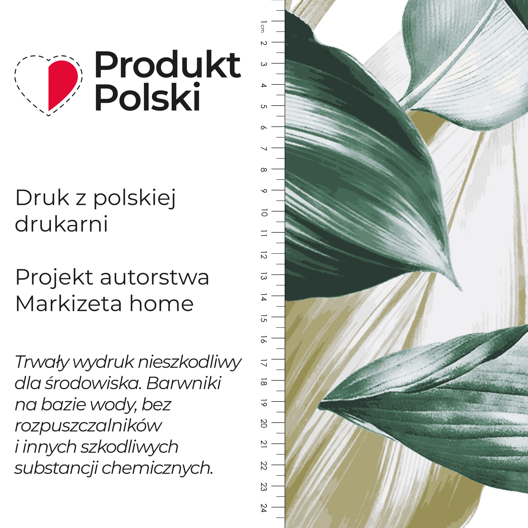 Welurowy materiał na zasłony drukowany w liście zielono-oliwkowe, szerokość 150 cm Peruga - sprzedawany na metry
